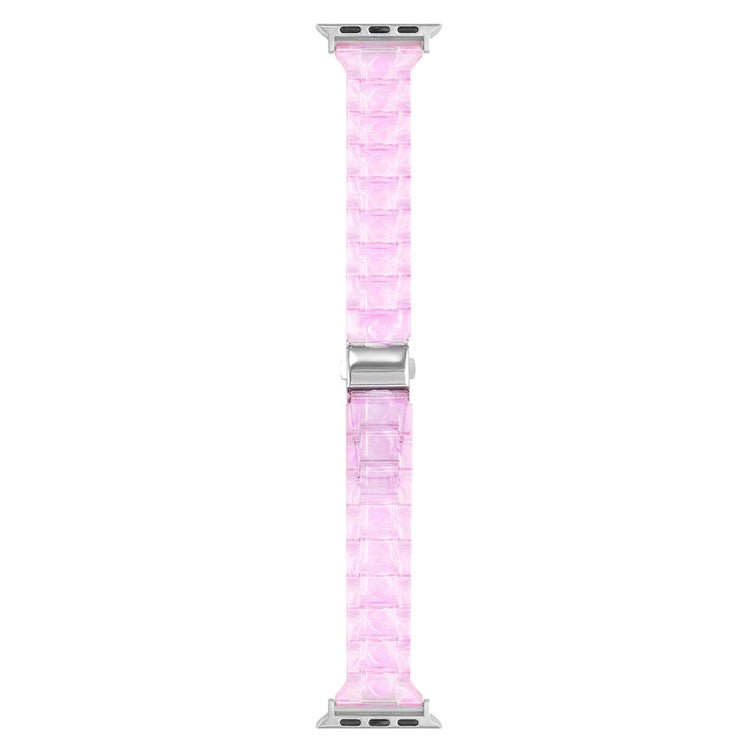 Watch Band for Apple Watch Series 10 42mm / 9 8 7 41mm / SE (2023) SE (2022) SE 6 5 4 40mm / 3 2 1 38mm Resin Bands 3-Bead Watch Strap - Gradient Pink