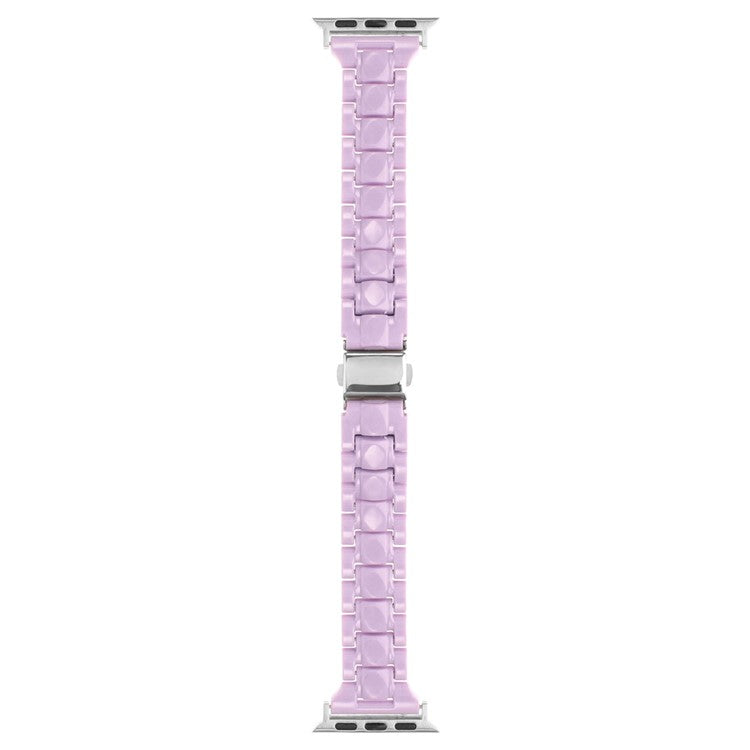 Watch Band for Apple Watch Series 10 42mm / 9 8 7 41mm / SE (2023) SE (2022) SE 6 5 4 40mm / 3 2 1 38mm Resin Bands 3-Bead Watch Strap - Purple