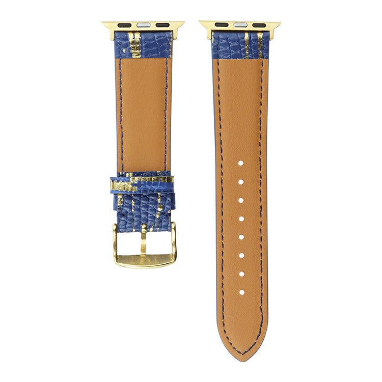 For Apple Watch 10 46mm / Ultra 2 / Ultra 49mm / 9 8 7 45mm / SE (2023) SE (2022) SE 6 5 4 44mm / 3 2 1 42mm Lizard Texture Leather Band - White / Slim