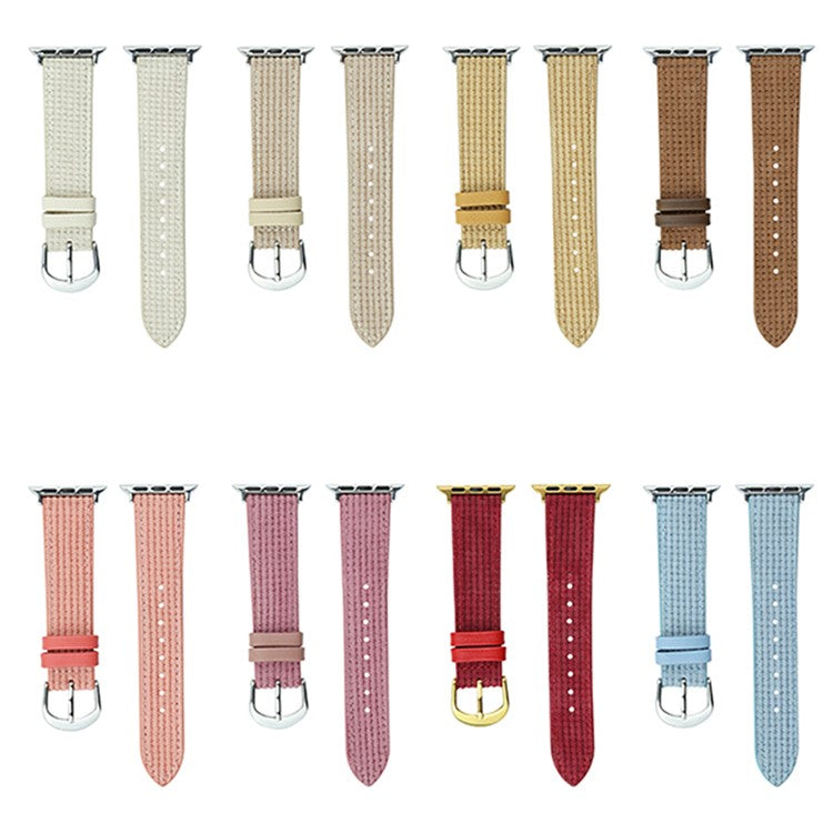 Watch Band for Apple Watch Series 10 42mm / 9 8 7 41mm / SE (2023) SE (2022) SE 6 5 4 40mm / 3 2 1 38mm Watch Strap PU Leather Watchband - Pink Purple