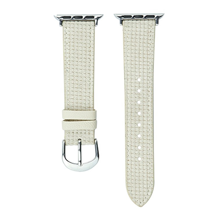 Watch Band for Apple Watch Series 10 42mm / 9 8 7 41mm / SE (2023) SE (2022) SE 6 5 4 40mm / 3 2 1 38mm Watch Strap PU Leather Watchband - Beige