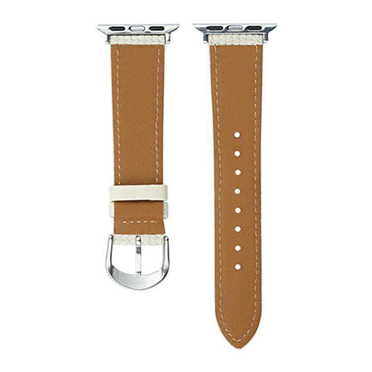 Watch Band for Apple Watch Series 10 42mm / 9 8 7 41mm / SE (2023) SE (2022) SE 6 5 4 40mm / 3 2 1 38mm Watch Strap PU Leather Watchband - Beige