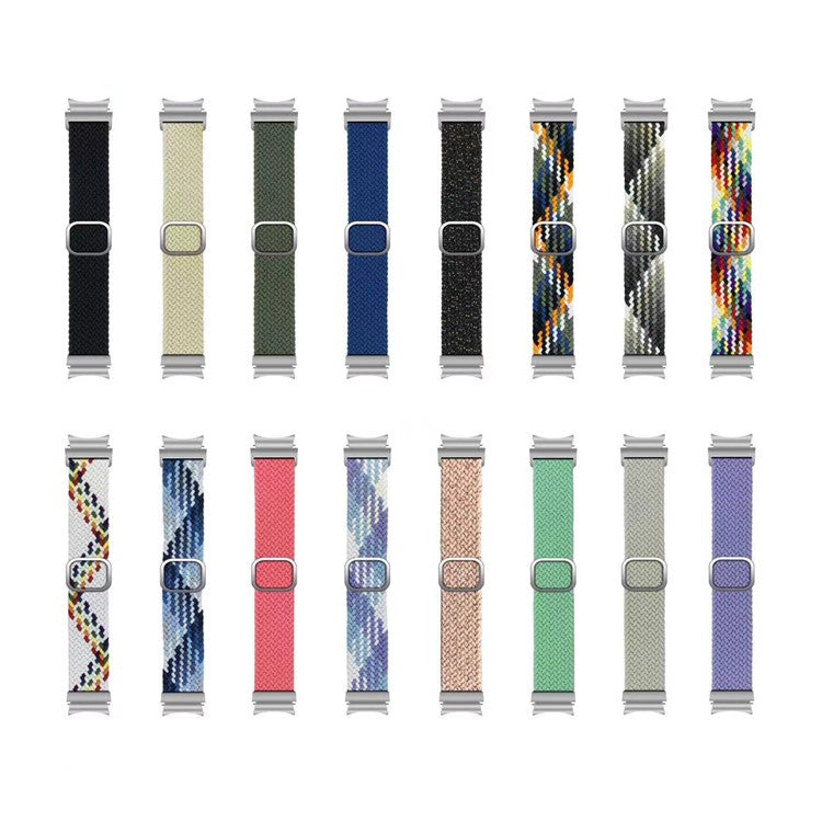 For Samsung Galaxy Watch FE 40mm / Watch6 / Watch 5 / Watch4 Strap Adjustable Nylon Braided Watch Band - Gradient Grey
