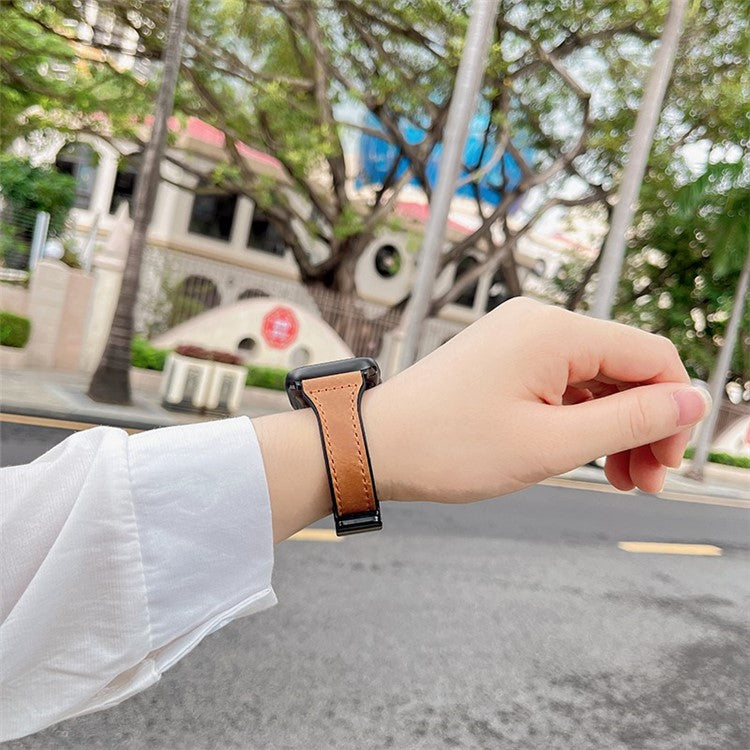 AW For Apple Watch 10 46mm / Ultra 2 / Ultra 49mm / 9 8 7 45mm / SE (2023) SE (2022) SE 6 5 4 44mm / 3 2 1 42mm Leather Bracelet Strap - Light Brown