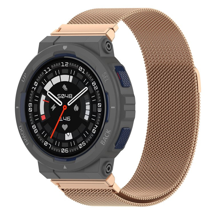 For Huami Amazfit Active Edge A2212 Replacement Band Magnetic Metal Milanese Watch Strap - Rose Gold