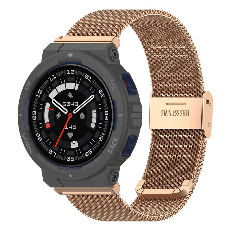 For Huami Amazfit Active Edge A2212 Wrist Band Milanese Metal Watch Strap - Rose Gold