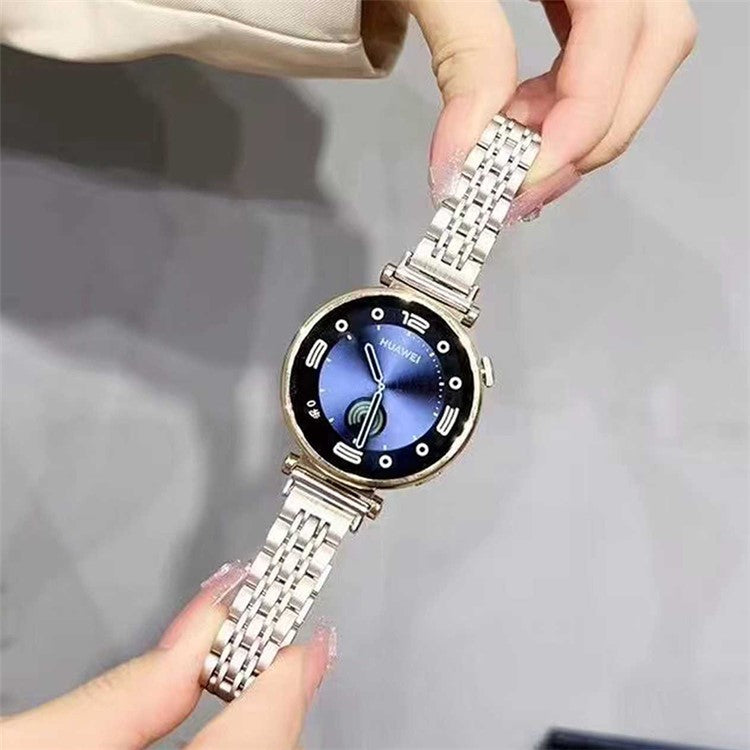 22mm Universal Watch Band Replacement Stainless Steel 7 Beads Strap - Silver