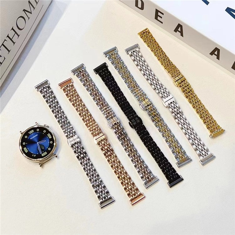 22mm Universal Watch Band Replacement Stainless Steel 7 Beads Strap - Silver