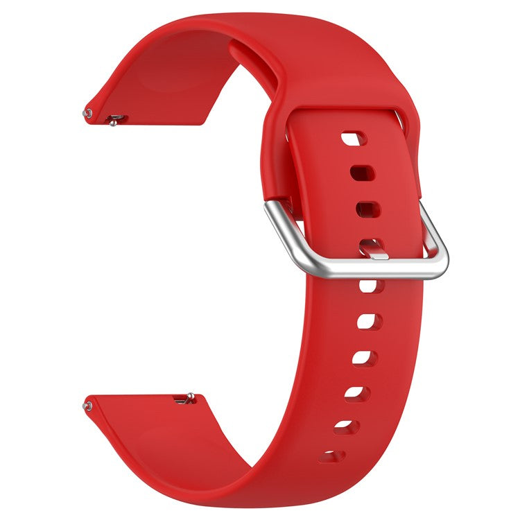 For Xplora X6 Play Silicone Sport Bands 20mm Replacement Watch Strap with Silver Buckle, Size: S - Red
