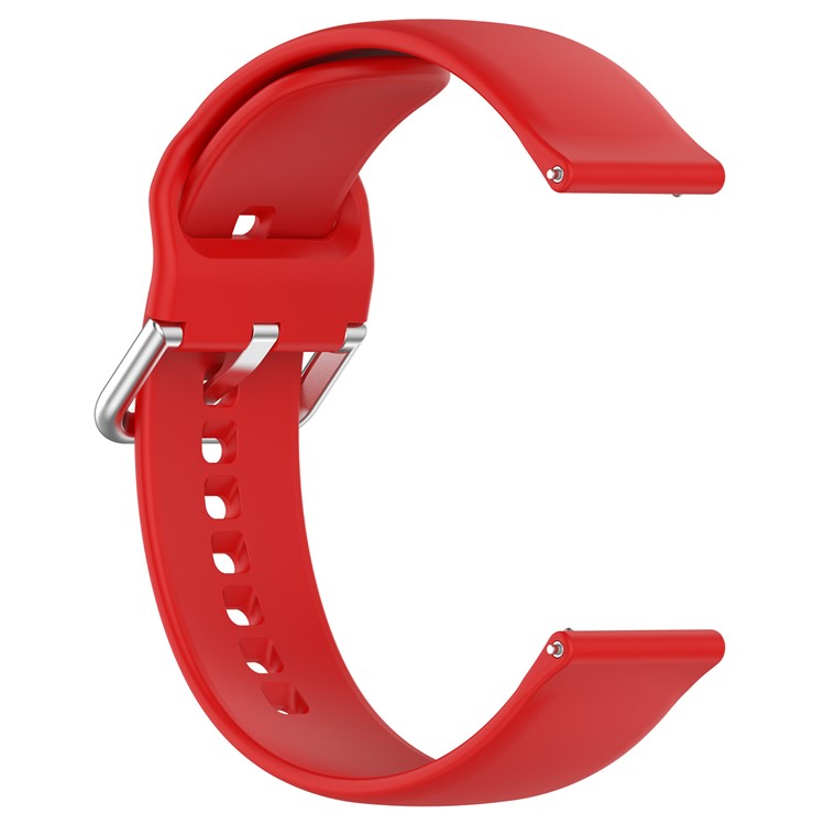 For Xplora X6 Play Silicone Sport Bands 20mm Replacement Watch Strap with Silver Buckle, Size: S - Red