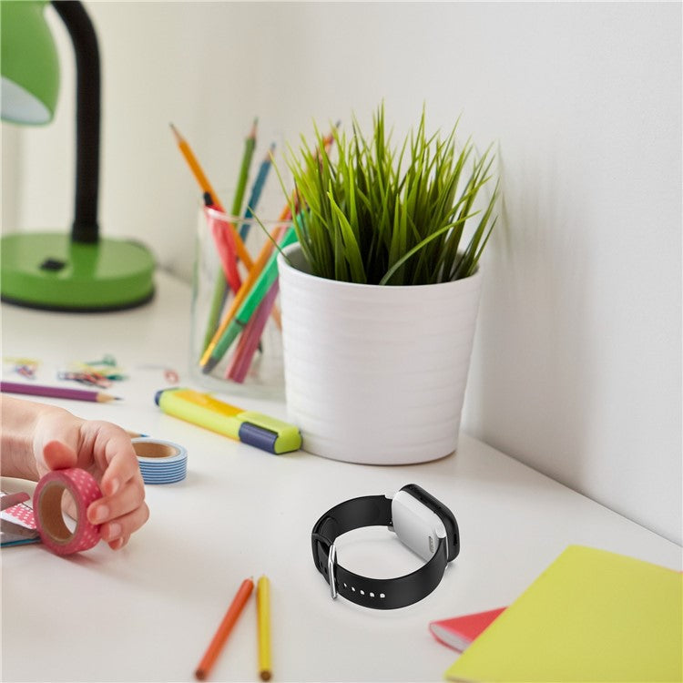 For Xplora X6 Play Silicone Sport Bands 20mm Replacement Watch Strap with Silver Buckle, Size: S - Red