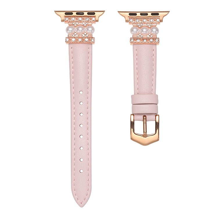 For Apple Watch 10 46mm / Ultra 2 / Ultra 49mm / 9 8 7 45mm / SE (2023) SE (2022) SE 6 5 4 44mm / 3 2 1 42mm Pearl Adjustable Watch Band - Light Purple