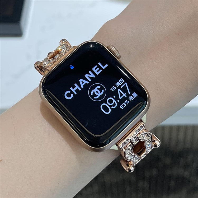 For Apple Watch 10 46mm / Ultra 2 / Ultra 49mm / 9 8 7 45mm / SE (2023) SE (2022) SE 6 5 4 44mm / 3 2 1 42mm Cowhide Leather Band - Light Brown / Rose Gold Buckle