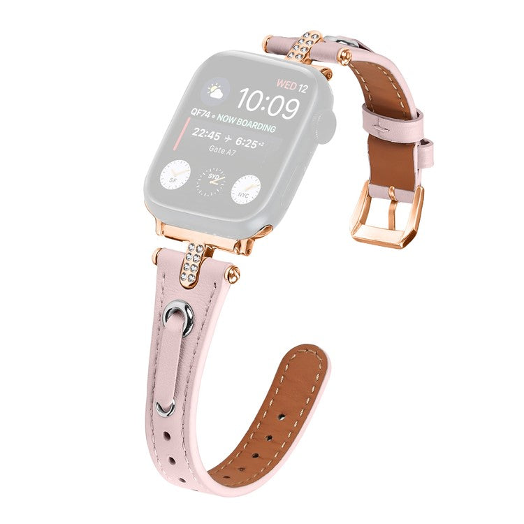 For Apple Watch 10 46mm / Ultra 2 / Ultra 49mm / 9 8 7 45mm / SE (2023) SE (2022) SE 6 5 4 44mm / 3 2 1 42mm Rose Gold Buckle Watchband - Pink