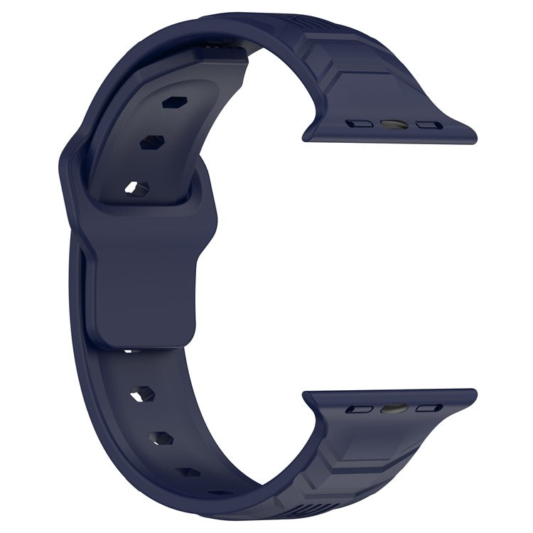 Watch Band for Apple Watch Series 10 42mm / 9 8 7 41mm / SE (2023) SE (2022) SE 6 5 4 40mm / 3 2 1 38mm Watch Band Texture Silicone Strap - Midnight Blue