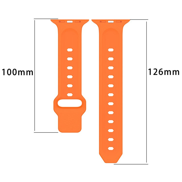 For Apple Watch 10 46mm / Ultra 2 / Ultra 49mm / 9 8 7 45mm / SE (2023) SE (2022) SE 6 5 4 44mm / 3 2 1 42mm Texture Silicone Watch Band - Starlight