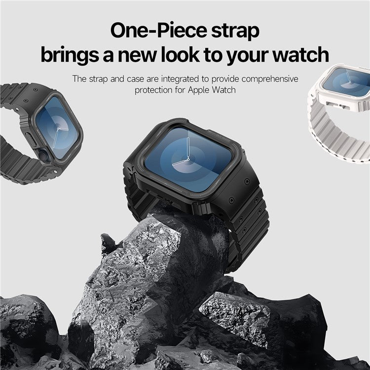 DUX DUCIS OA Series Band for Apple Watch Series 9 8 7 41mm / SE (2023) SE (2022) SE 6 5 4 40mm / 3 2 1 38mm Watch Strap with Case - Black