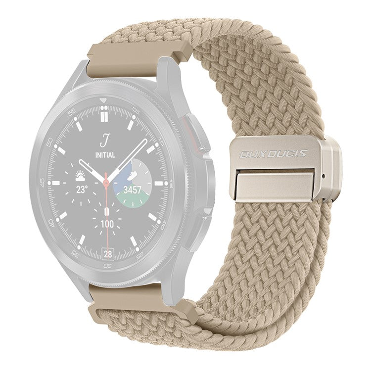 DUX DUCIS Mixture Pro Series Nylon Woven Strap for Samsung Galaxy Watch6 / Watch5 / Huawei Watch GT3 Magnetic Buckle 20mm Watchband - Beige