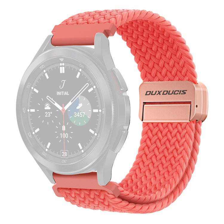DUX DUCIS Mixture Pro Series Nylon Woven Strap for Samsung Galaxy Watch6 / Watch5 / Huawei Watch GT3 Magnetic Buckle 20mm Watchband - Guava