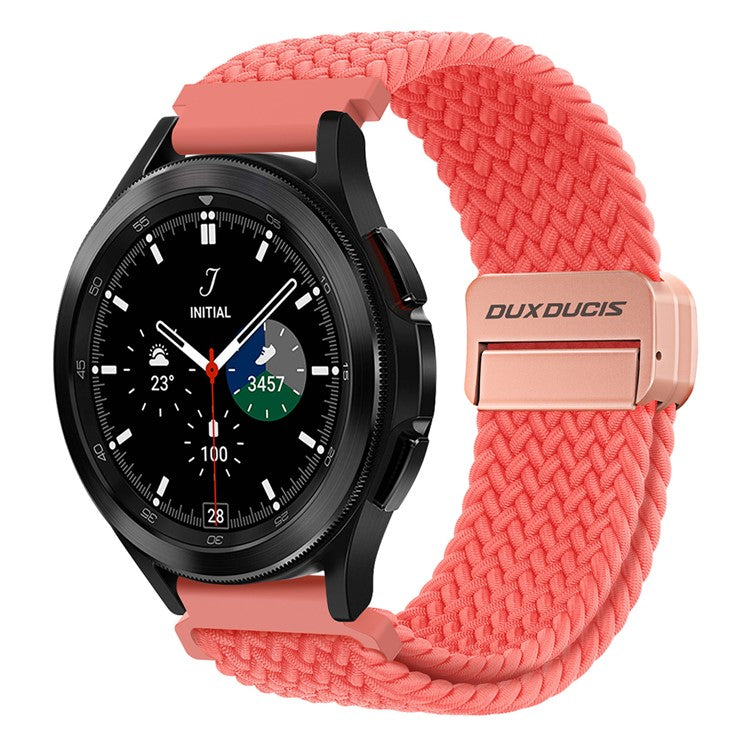 DUX DUCIS Mixture Pro Series Nylon Woven Strap for Samsung Galaxy Watch6 / Watch5 / Huawei Watch GT3 Magnetic Buckle 20mm Watchband - Guava