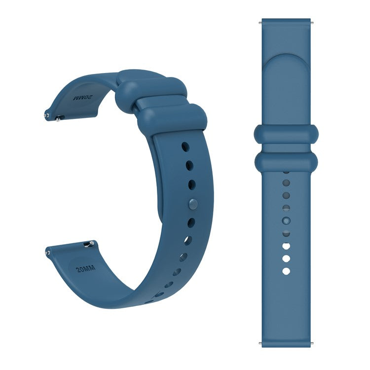 For Garmin Vivomove 3 / GarminMove 3 Silicone Strap 20mm Button Buckle Watch Band - Rock Cyan