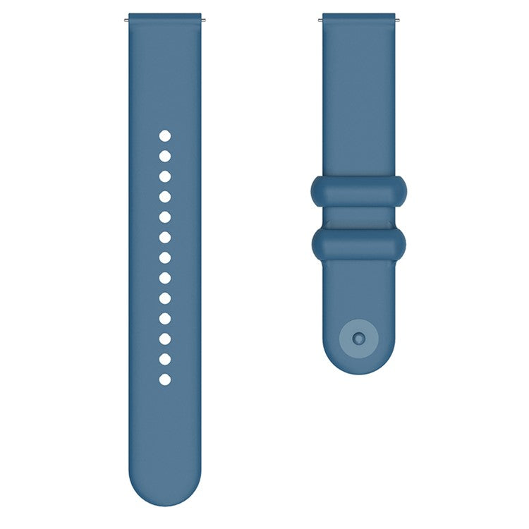 For Garmin Vivomove 3 / GarminMove 3 Silicone Strap 20mm Button Buckle Watch Band - Rock Cyan