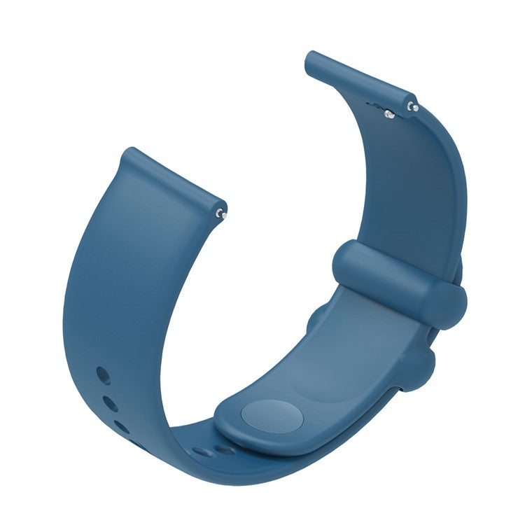 For Garmin Vivomove 3 / GarminMove 3 Silicone Strap 20mm Button Buckle Watch Band - Rock Cyan