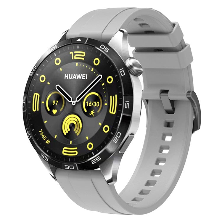 For Huawei Watch GT 4 46mm Smart Watch Band 22mm Silicone Strap Replacement - Grey