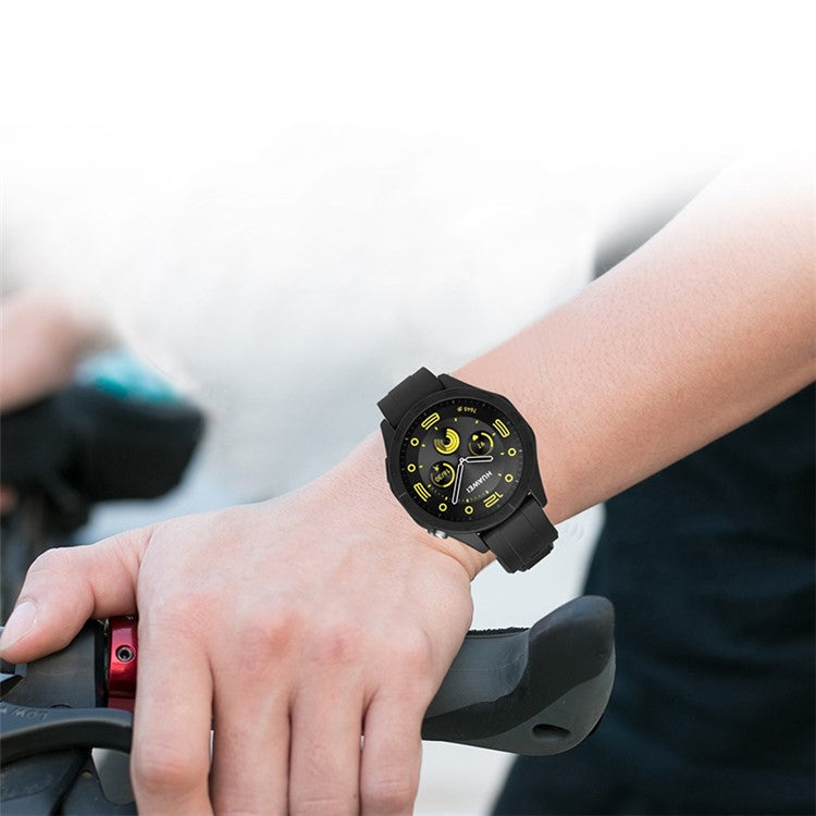 For Huawei Watch GT 4 46mm Smart Watch Band 22mm Silicone Strap Replacement - Grey