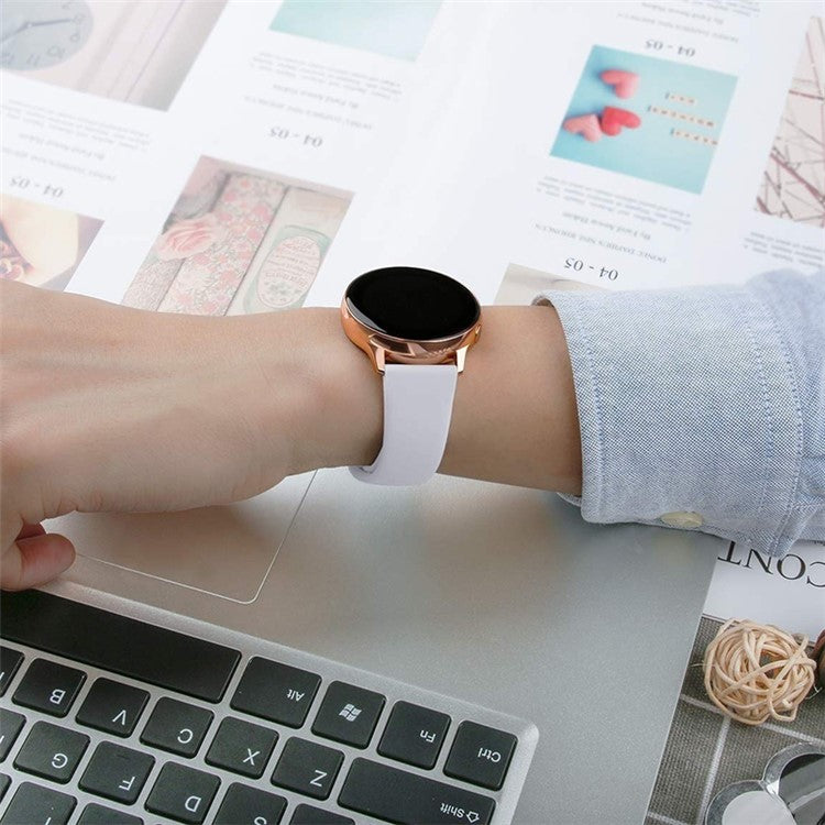 KALEBOL KLB-DKGJ-001 For Huawei Watch GT 4 41mm / Garmin Venu 3S 18mm Silicone Band Watch Strap - White