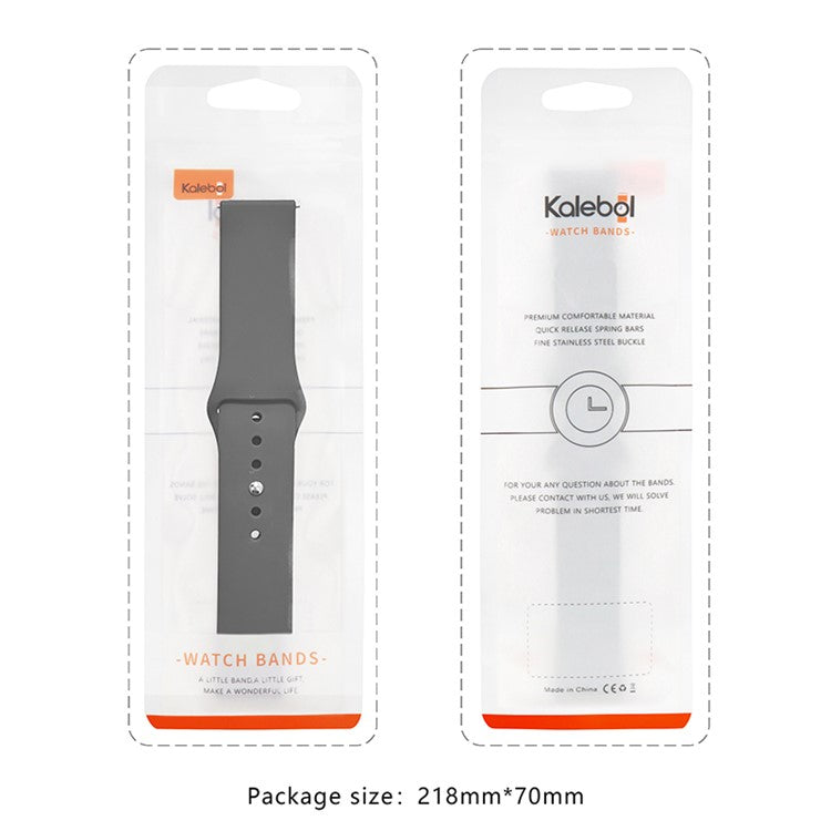 KALEBOL KLB-DKGJ-001 For Samsung Galaxy Watch3 45mm / Garmin Venu 3 Watch Strap 22mm Silicone Band - Black