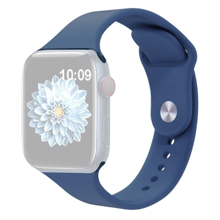 KALEBOL For Apple Watch 10 46mm / Ultra 2 / Ultra 49mm / 9 8 7 45mm / SE (2023) SE (2022) SE 6 5 4 44mm / 3 2 1 42mm Silicone Watch Straps, Size: S / M - Dark Blue