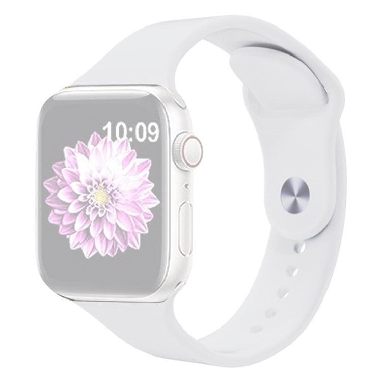 KALEBOL Watch Band for Apple Watch Series 10 42mm / 9 8 7 41mm / SE (2023) SE (2022) SE 6 5 4 40mm / 3 2 1 38mm Silicone Wrist Strap, Size: L - White