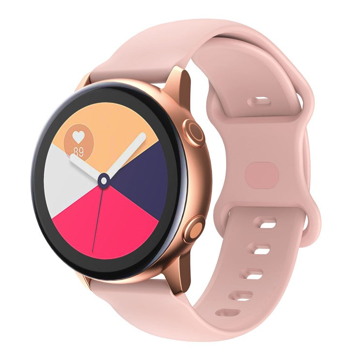 KALEBOL KLB-HDKGJ-001 For Samsung Galaxy Watch3 45mm Silicone Band 22mm Watch Strap with Butterfly Buckle - Pink