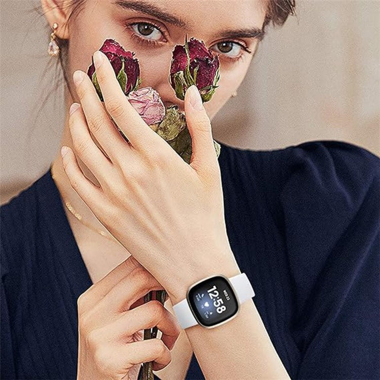 KALEBOL KLB-HDKGJ-001 For Fitbit Versa 3 / 4 / Sense / Sense 2 Silicone Watch Band, Size: S / M - Baby Blue