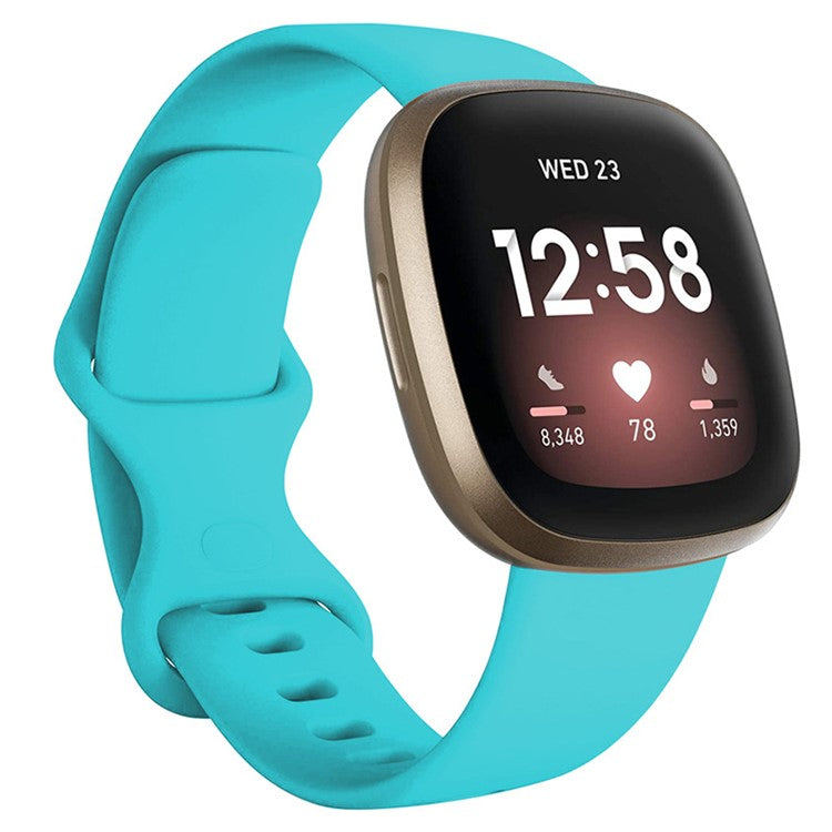 KALEBOL KLB-HDKGJ-001 For Fitbit Versa 3 / 4 / Sense / Sense 2 Silicone Watch Band, Size: S / M - Teal Green