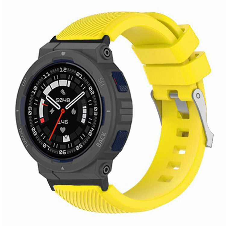 For Huami Amazfit Active Edge A2212 Watch Band Twill Texture Silicone Strap Replacement - Yellow