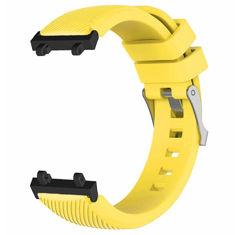 For Huami Amazfit Active Edge A2212 Watch Band Twill Texture Silicone Strap Replacement - Yellow