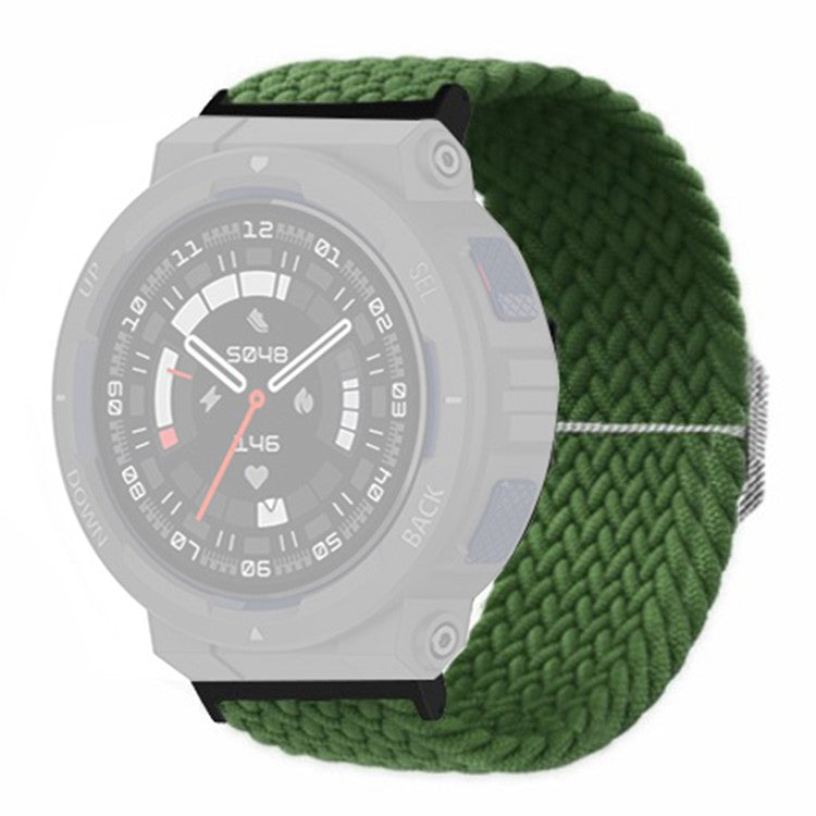 For Huami Amazfit Active Edge (A2212) Watch Band Braided Nylon Adjustable Straps - Army Green