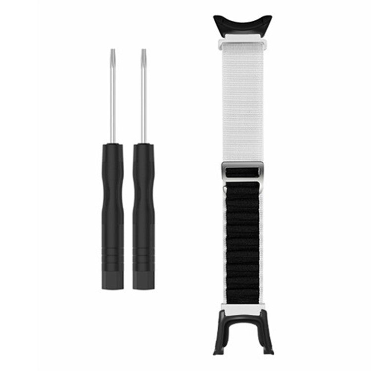 For Sunnto Ambit 3 / Ambit 3 Sport / Ambit 3 Run Peak Loop Nylon Bands Sport Nylon Replacement Strap - White+Black