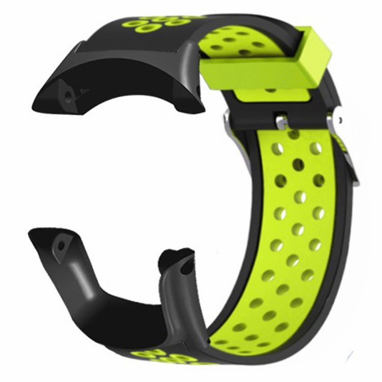 For Sunnto Ambit 3 / Ambit 3 Sport / Ambit 3 Run Watch Band Silicone Breathable Wristband - Black+Green