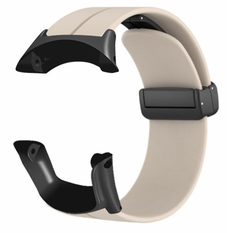 For Sunnto Ambit 3 / Ambit 3 Sport / Ambit 3 Run Watch Band Silicone Soft Strap with Magnetic Folding Clasp - Retro White