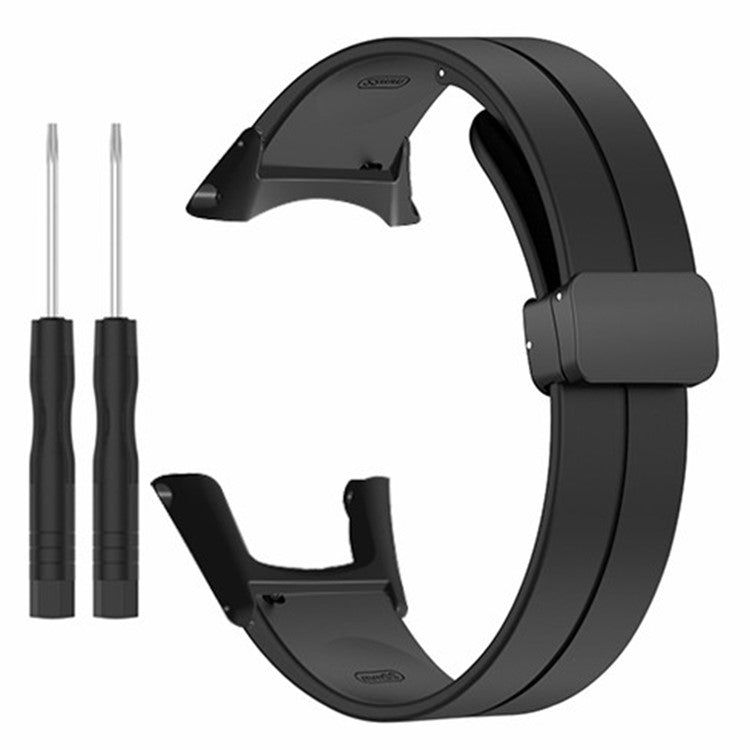 For Sunnto Ambit 3 / Ambit 3 Sport / Ambit 3 Run Watch Band Silicone Soft Strap with Magnetic Folding Clasp - Retro White