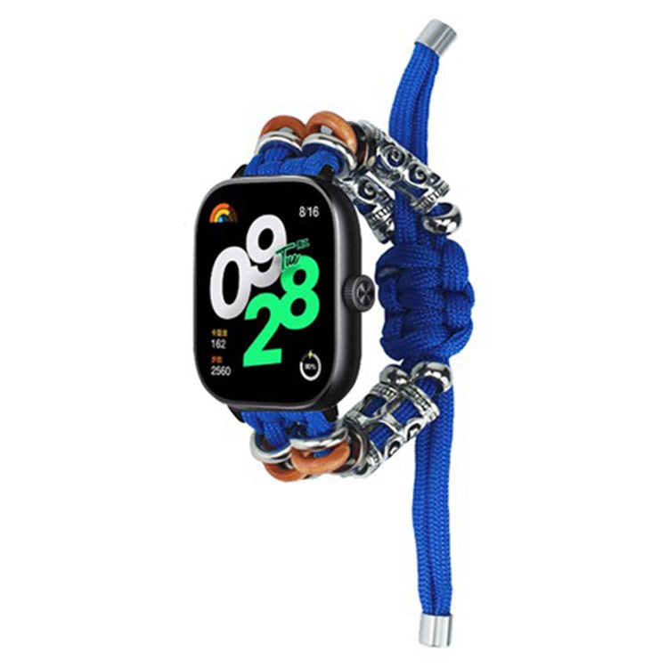 For Xiaomi Redmi Watch 4 Adjustable Watch Strap Bead Braided Nylon Band - Sapphire