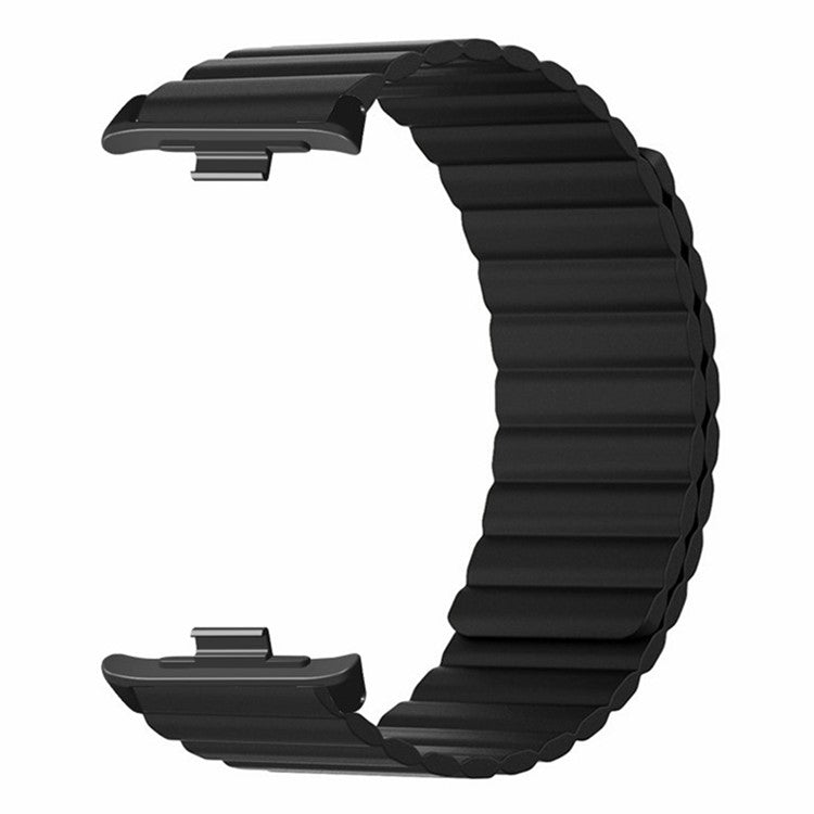 For Xiaomi Redmi Watch 4 Magnetic Silicone Watch Band Strap with Alloy Connector - Black