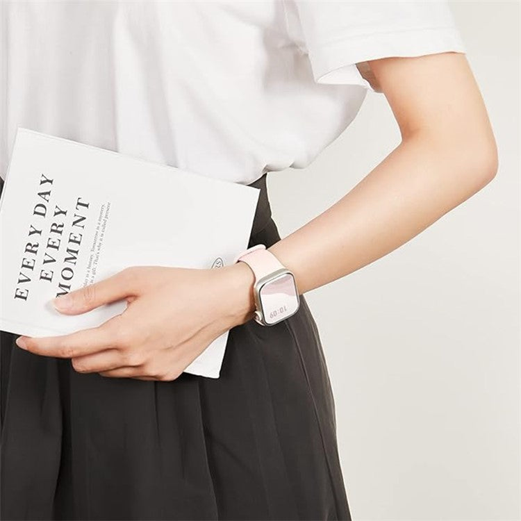 KALEBOL For Apple Watch 10 46mm / Ultra 2 / Ultra 49mm / 9 8 7 45mm / SE (2023) SE (2022) SE 6 5 4 44mm / 3 2 1 42mm Silicone Watch Band, Size: L - Green