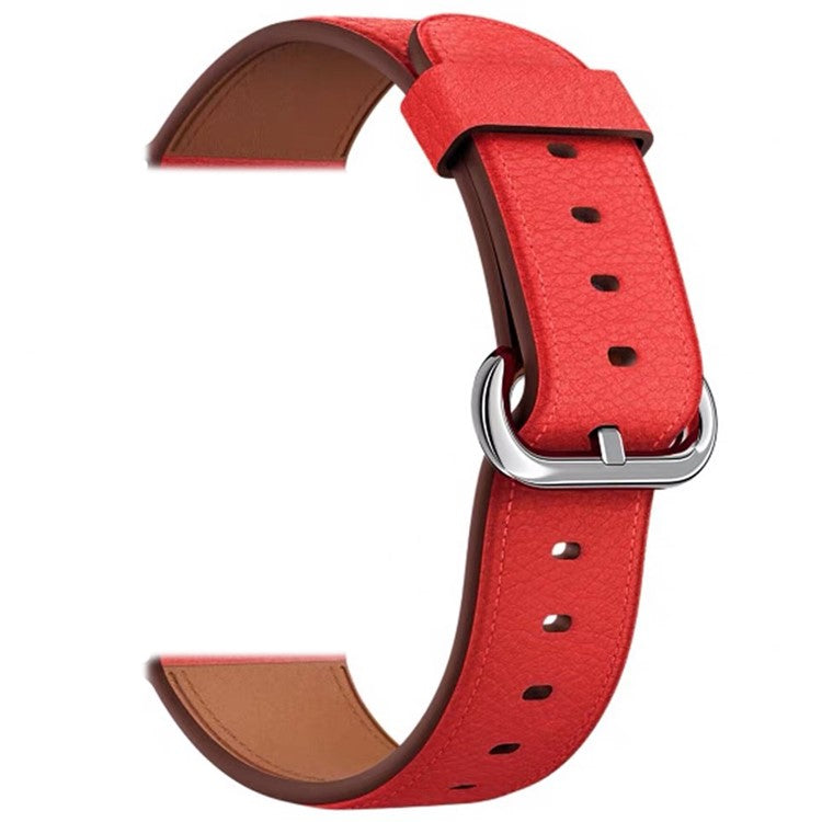 Watch Band for Apple Watch Series 10 42mm / 9 8 7 41mm / SE (2023) SE (2022) SE 6 5 4 40mm / 3 2 1 38mm Genuine Cow Leather Watch Strap - Red