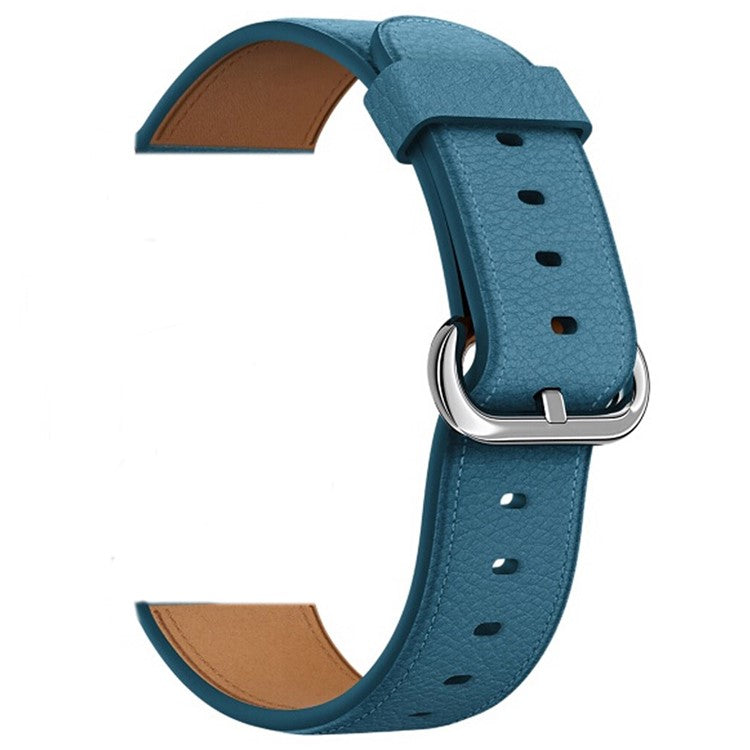 For Apple Watch 10 46mm / Ultra 2 / Ultra 49mm / 9 8 7 45mm / SE (2023) SE (2022) SE 6 5 4 44mm / 3 2 1 42mm Genuine Cow Leather Watch Strap - Cyan