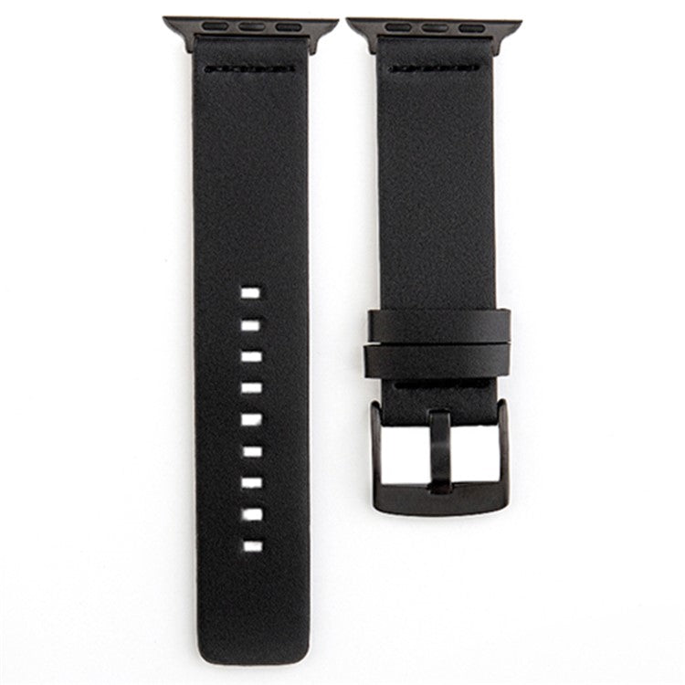 Watch Band for Apple Watch Series 10 42mm / 9 8 7 41mm / SE (2023) SE (2022) SE 6 5 4 40mm / 3 2 1 38mm Watchband Genuine Cow Leather Watch Strap - Black