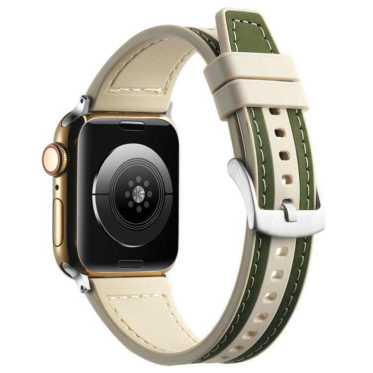 For Apple Watch 10 46mm / Ultra 2 / Ultra 49mm / 9 8 7 45mm / SE (2023) SE (2022) SE 6 5 4 44mm / 3 2 1 42mm Watch Bracelet - Green+Starlight